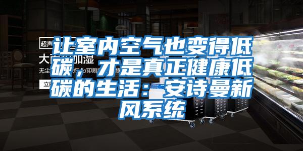 讓室內(nèi)空氣也變得低碳，才是真正健康低碳的生活：安詩曼新風(fēng)系統(tǒng)