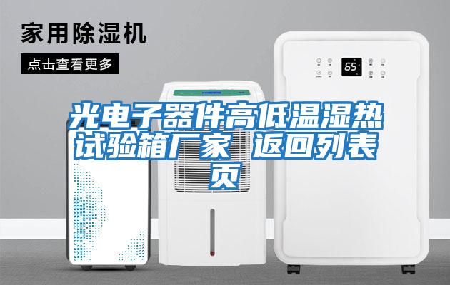 光電子器件高低溫濕熱試驗箱廠家 返回列表頁